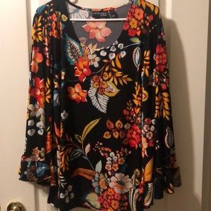 Beautiful black floral women’s top. New